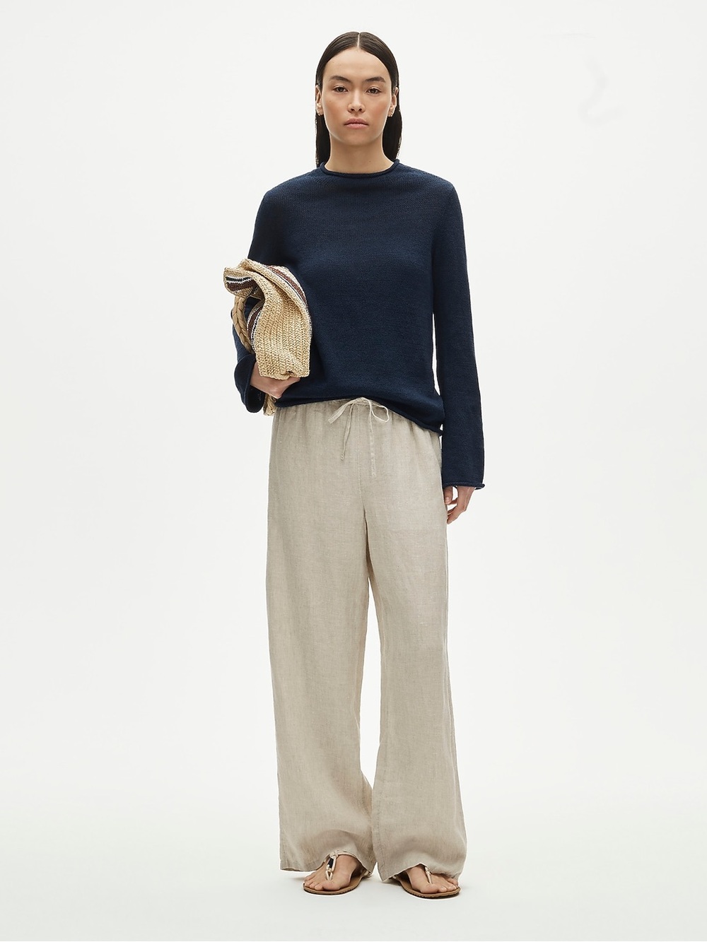 J. Crew Tall Soleil pant in linen Flax Size Medium